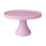 présentoir gâteaux plastique blanc rose bleu bordures ondulées moderne festif anniversaire mariageDecorationTableFestive