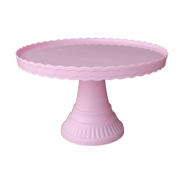 présentoir gâteaux plastique blanc rose bleu bordures ondulées moderne festif anniversaire mariageDecorationTableFestive