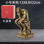 statue penseur rodin bronze doré décoration salon classique artisanatœuvre d'art française rétro nostalgie