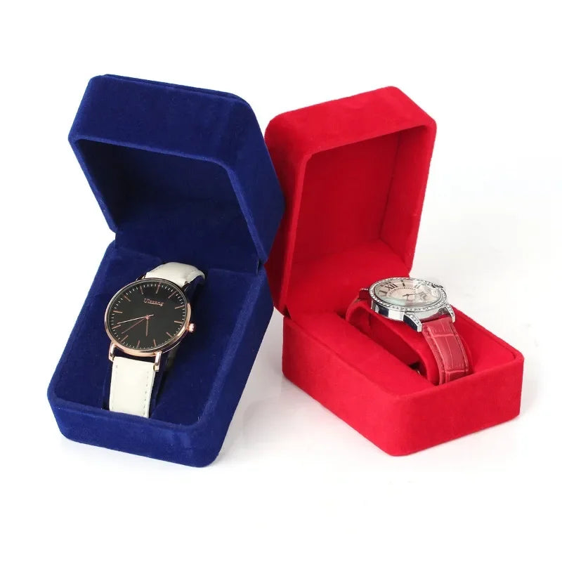 boîte rangement velours montres connectées noir bleu rouge marron classique sécurité protection collectionneau