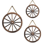 roues chariot bois vieilli décorations murales rustiques suspension cordes jute vintage champêtre