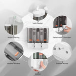 distributeur savon noir transparent moderne fixation murale bouton déclenchement lisse minimaliste