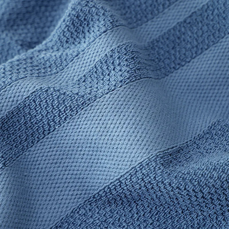 serviette bain coton biologique texture tissée rayures horizontales douce clips serviette