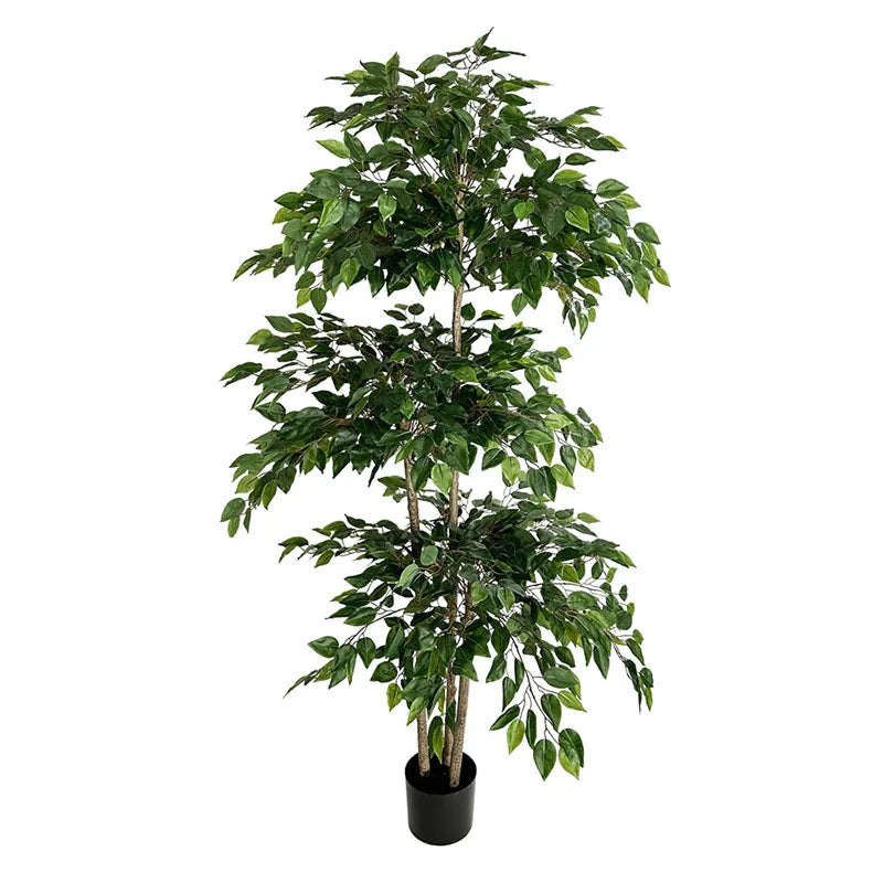 plante artificielle arbre ficus vert feuilles uniformes moderne décoration extérieure intérieure pot 180cm