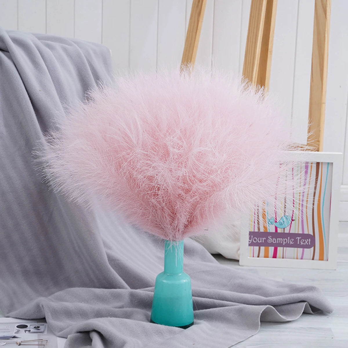 plumes artificielles soie couleur beige bleu rose naturel moderne décoration intérieure extérieure festival mariage