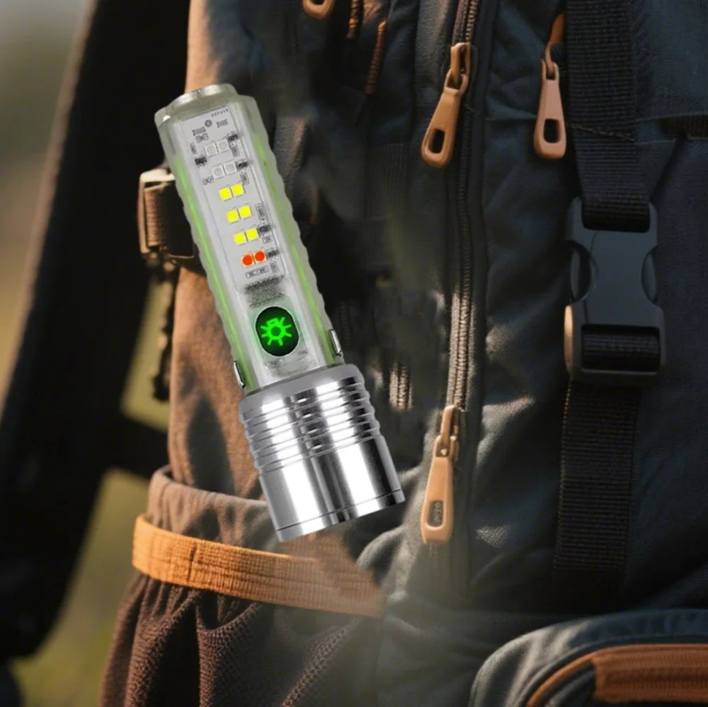 lampe torche led rechargeable projecteur haute puissance résistant chocs argent vert noir