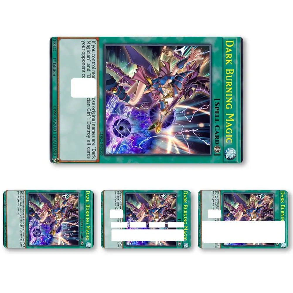 autocollants carte crédit yu gi oh violet multicolore illustrations brillantes adhésifs cartes jeu dimension
