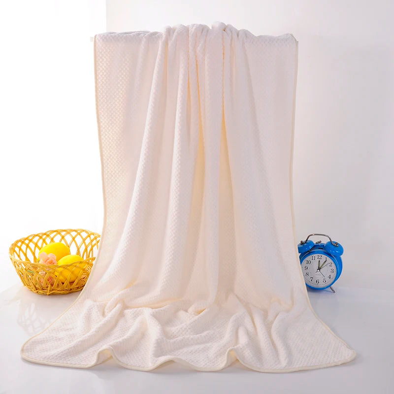 serviette bain rapide séchage microfibre rose beige gris blanc texture pointillée moderne 140x70cm