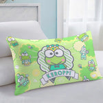 taies d'oreiller décoratives keroppi vert clair dessins animés floral 30x50cm 40x60cm 50x70cm coton polyester