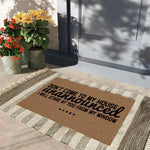 tapis d'entrée marron imprimé moderne antidérapant résistant bactéries extérieur porte sol