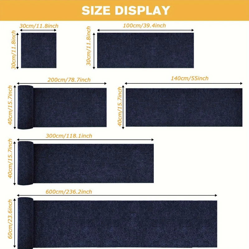 tapis grattage chat noir adhésif moderne 30x100cm tissu texture polyester