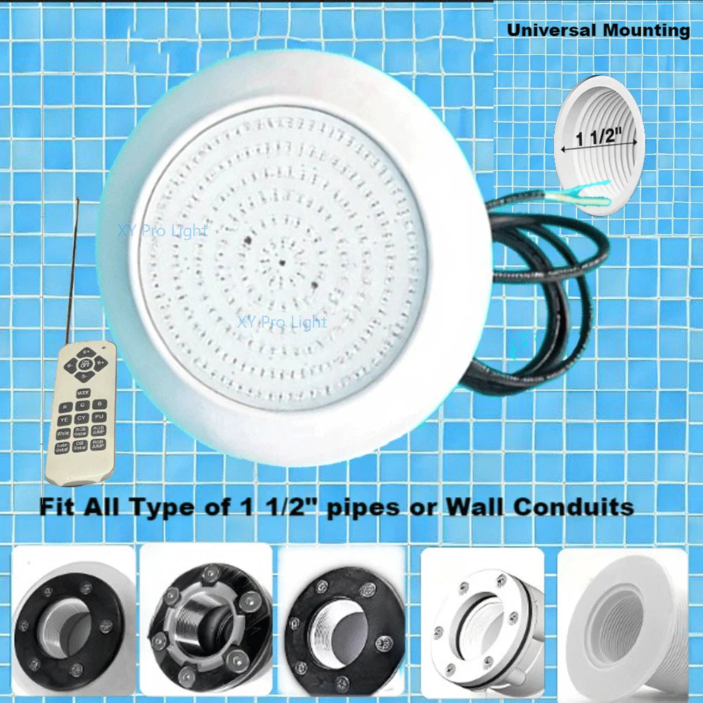 lampe sous marine piscine led rgb blanc bleu moderne ip68 adhésive câble télécommande
