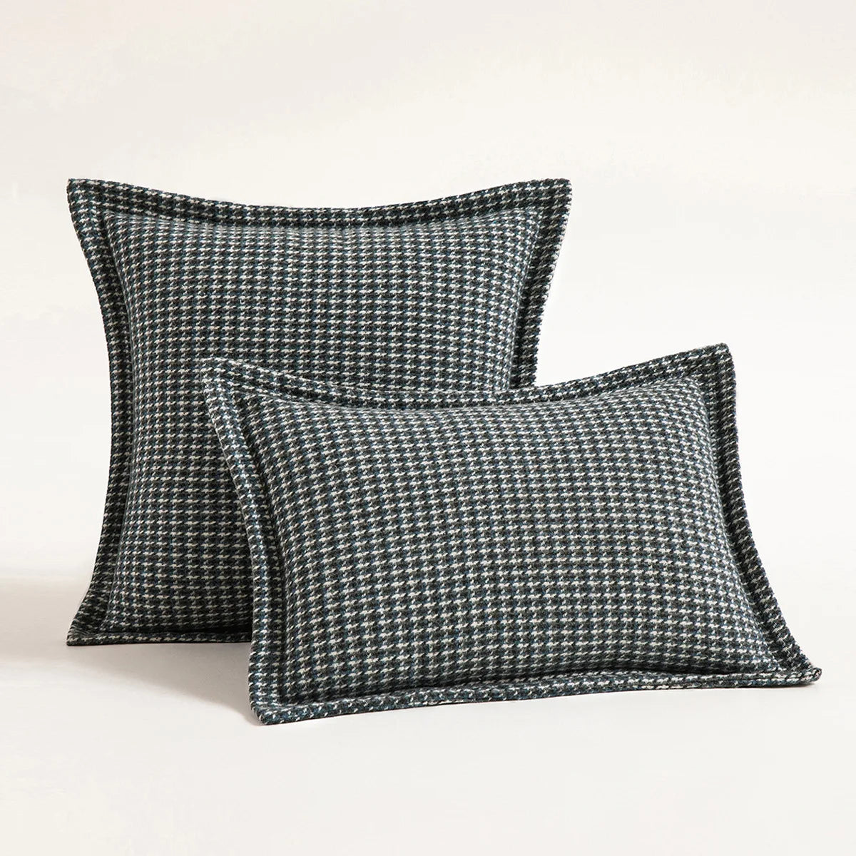 coussin carré décoratif maison moderne motif carreaux marron gris vert 45x45cm 30x50cm 50x50cm