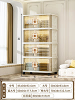 meuble rangement moderne armoire beige clair grille dimensions roulettes 45x30x71.9cm