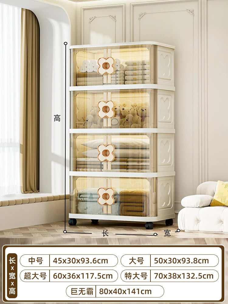 meuble rangement moderne armoire beige clair grille dimensions roulettes 45x30x71.9cm