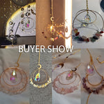 suncatcher ornement boho chic semi précieuses cristal violet blanc doré pendaison