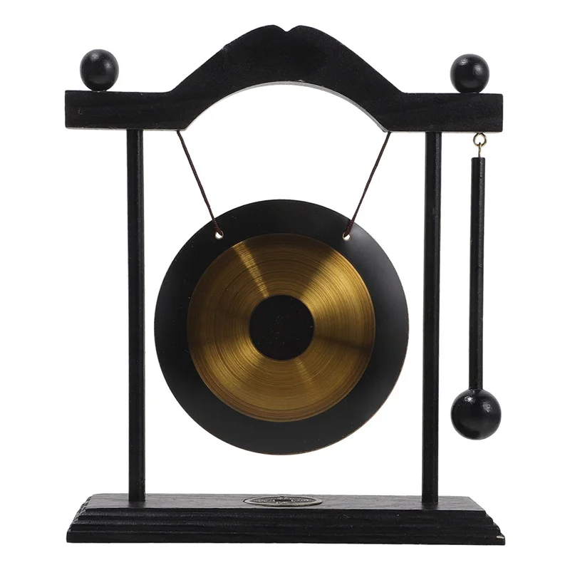 ornement feng shui gong noir doré rond brillant maison chic brass déco