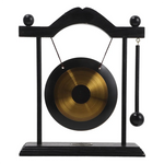 ornement feng shui gong noir doré rond brillant maison chic brass déco