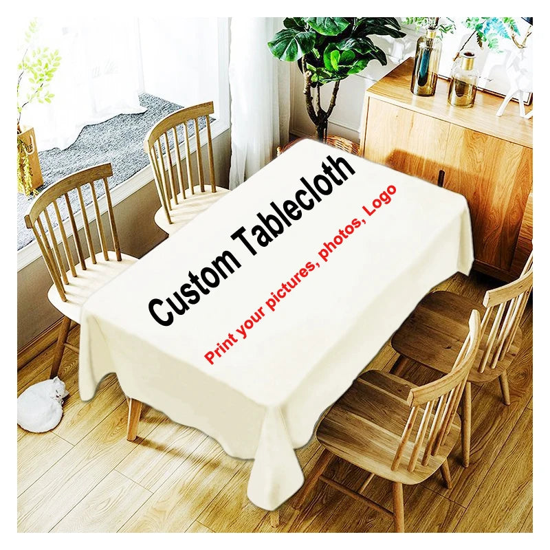 nappe personnalisable imprimée motifs fleurs étoiles phrases table blanc crème rouge