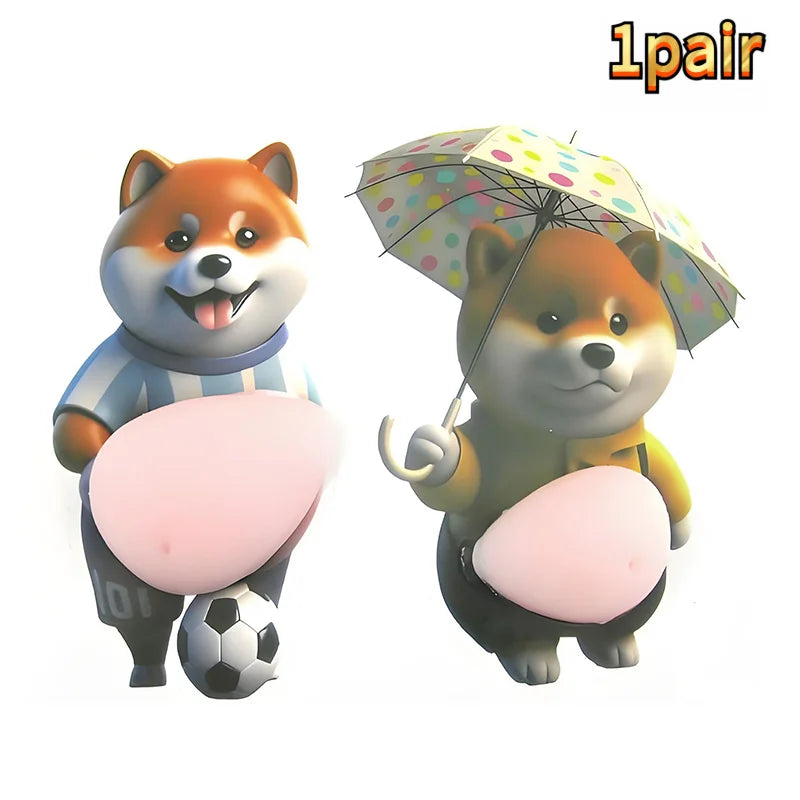 figurine chien peluche adhésive cartoon mignonne orange grise blanche décoration téléphone cadeau enfant festival