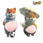 figurine chien peluche adhésive cartoon mignonne orange grise blanche décoration téléphone cadeau enfant festival