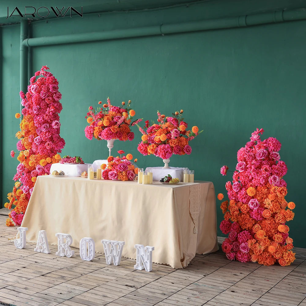 décoration événement rose vif orange artificielle bouquet mariage anniversaire intérieur moderne élégant