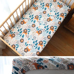 drap housse coton bébé 130x70cm dessins animés personnalisable moderne blanc beige bleuclair gris vert