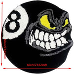 tapis anti dérapant moderne noir blanc visage souriant chiffre motif floralintérieur chambre salon