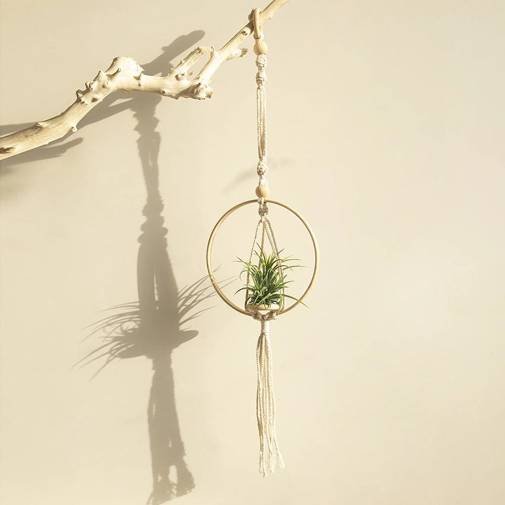 panier suspendu macramé bohème plantes aériennes décoration murale intérieur extérieur cadeau femme homme
