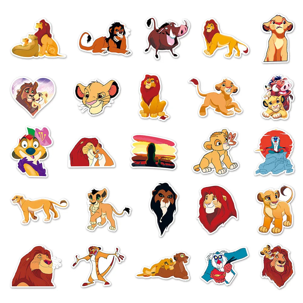 stickers disney roi lion multicolores personnages simba adhésifs scrapbooking skateboard téléphone