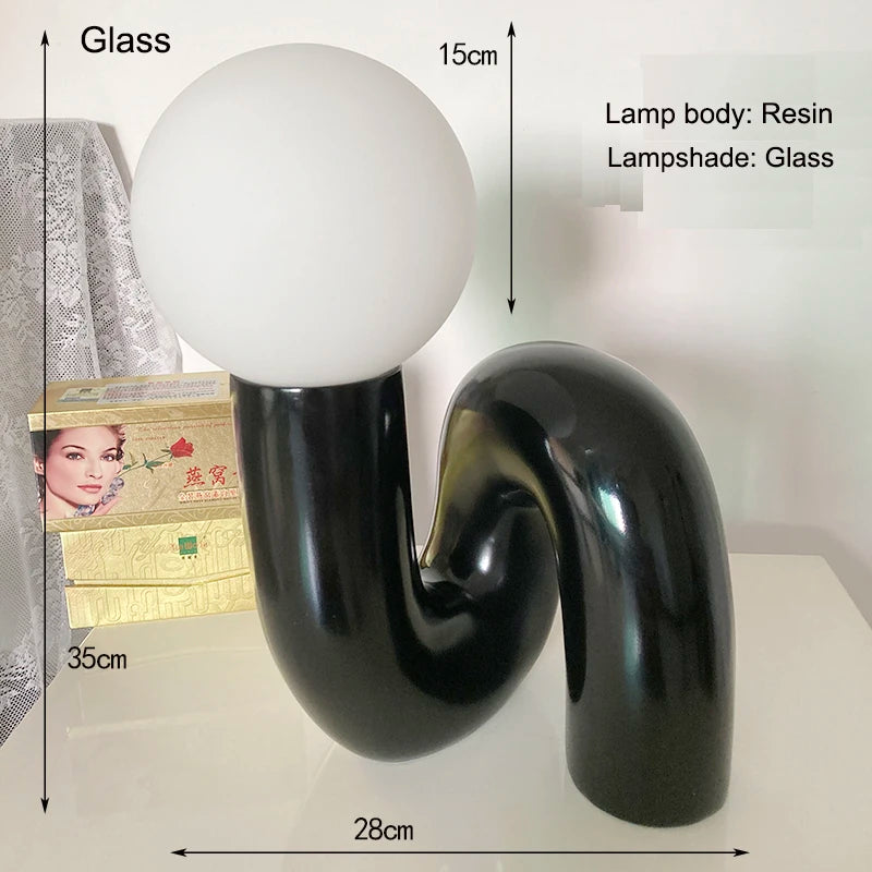 lampe table moderne rouge blanche 5w led adhésif câble électrique
