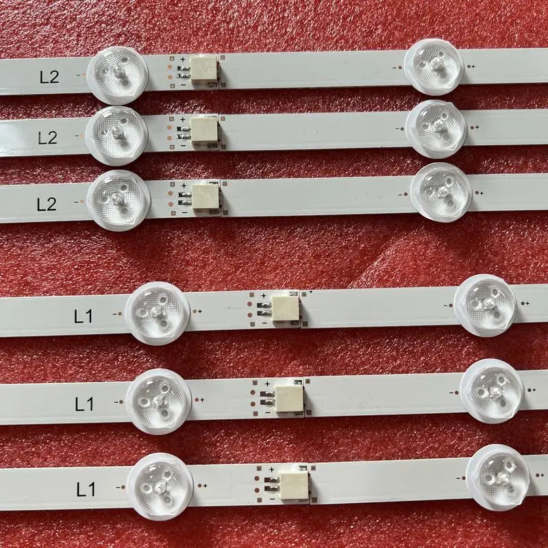 bandes led éclairage écran blanc modernes connecteurs l1 l2 r1 r2 séquence numérotée