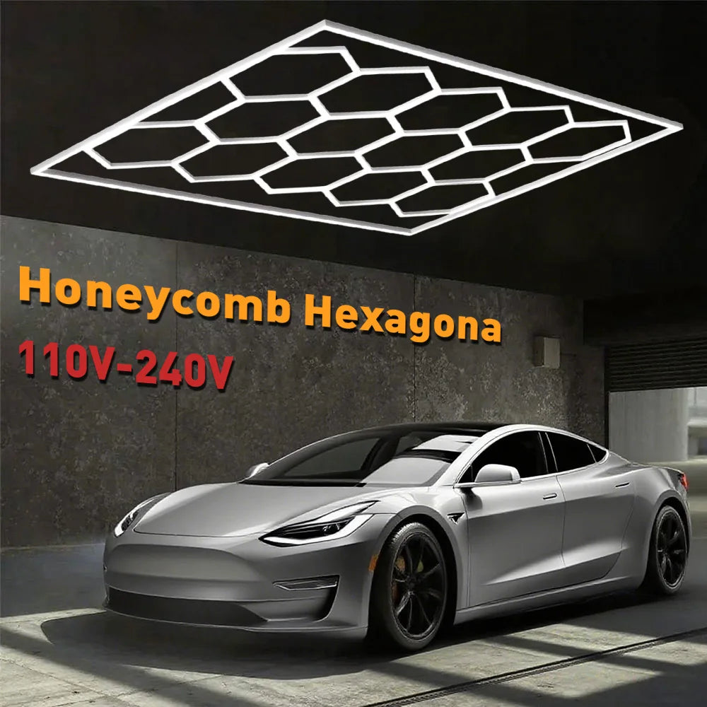lampe led hexagonnelle blanc froide moderne garage atelier 6500k 180deg 50000h