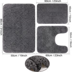 ensemble tapis bain chenille doux absorbant secage rapide motif rayures salle bain