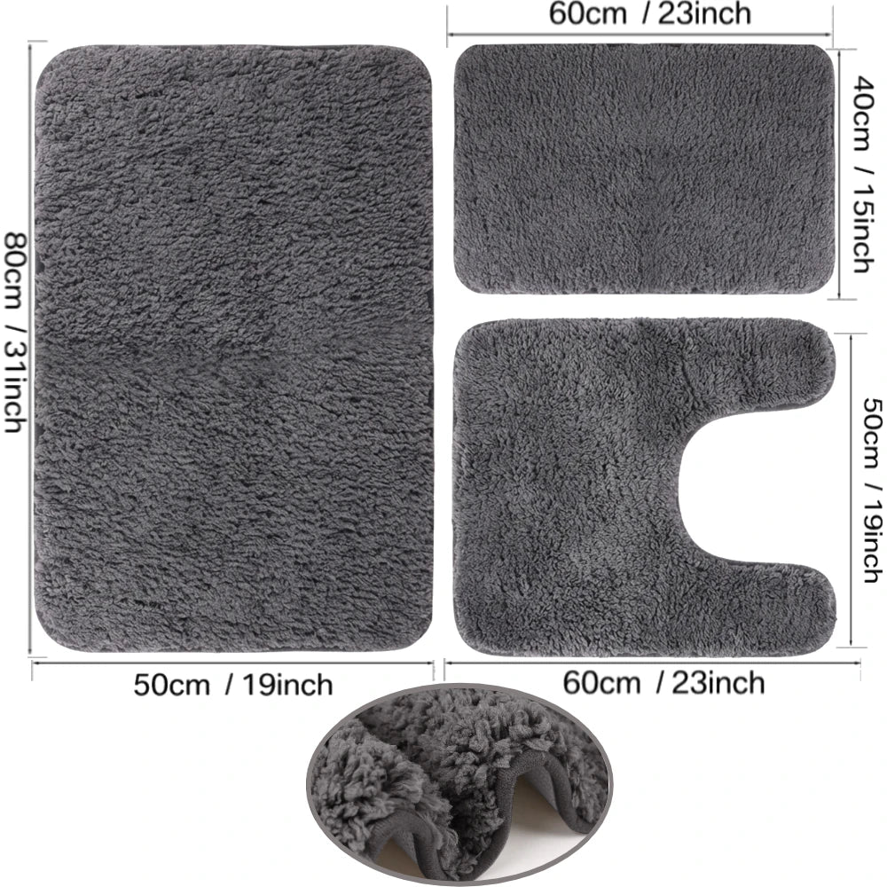 ensemble tapis bain chenille doux absorbant secage rapide motif rayures salle bain
