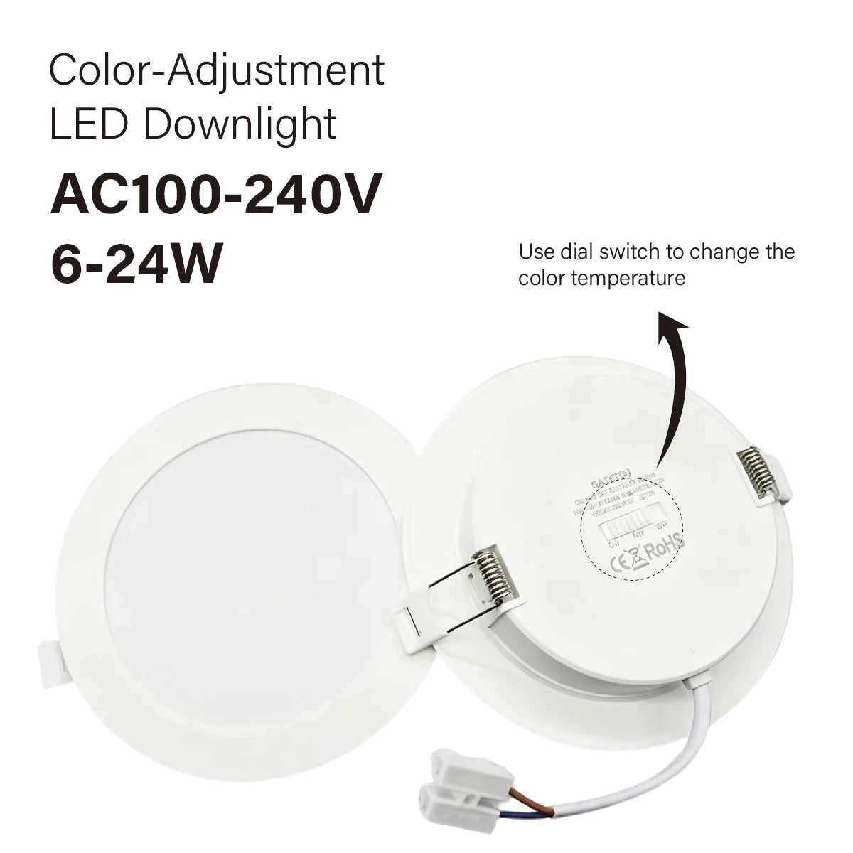 ampoule led downlight 10w 24w blanc moderne cable électrique 110v 220v cct 3000k 4000k