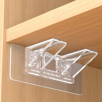 supports étagères adhésifs transparents moderne minimaliste cuisine chambre coucher placard armoire clips muraux autocollants