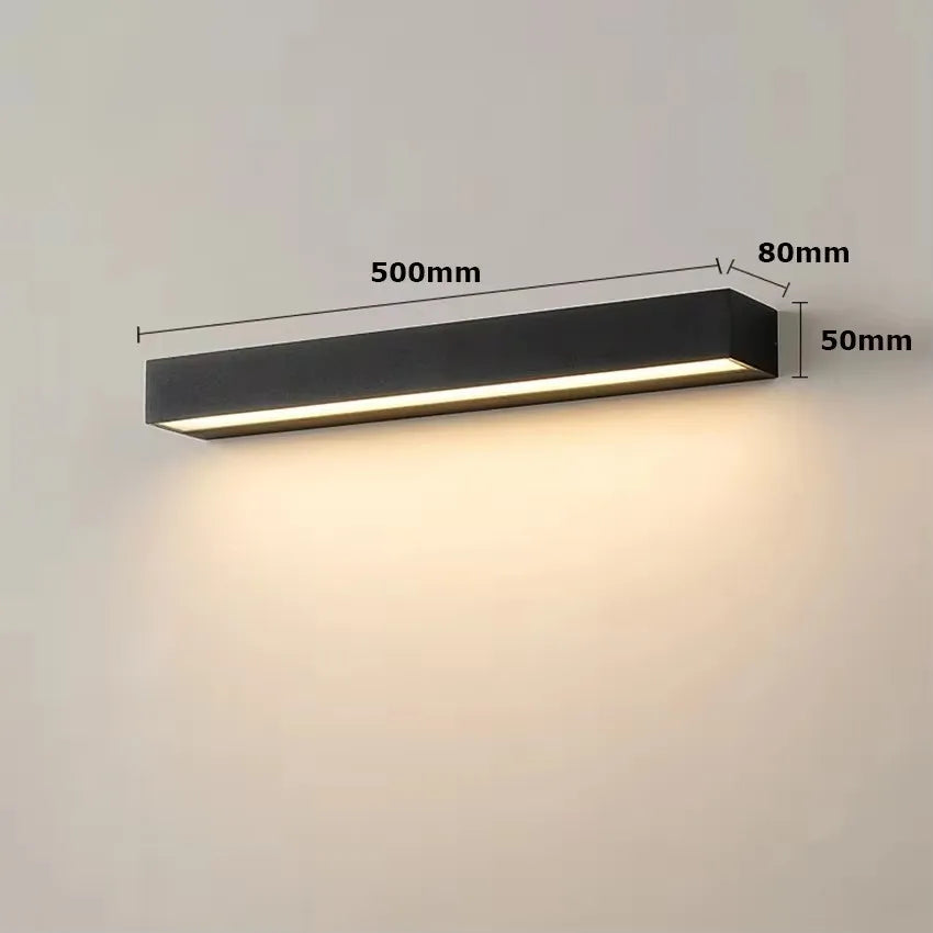 lampes murales modernes extérieures led noires 20 30 50 cm ip65 minimaliste