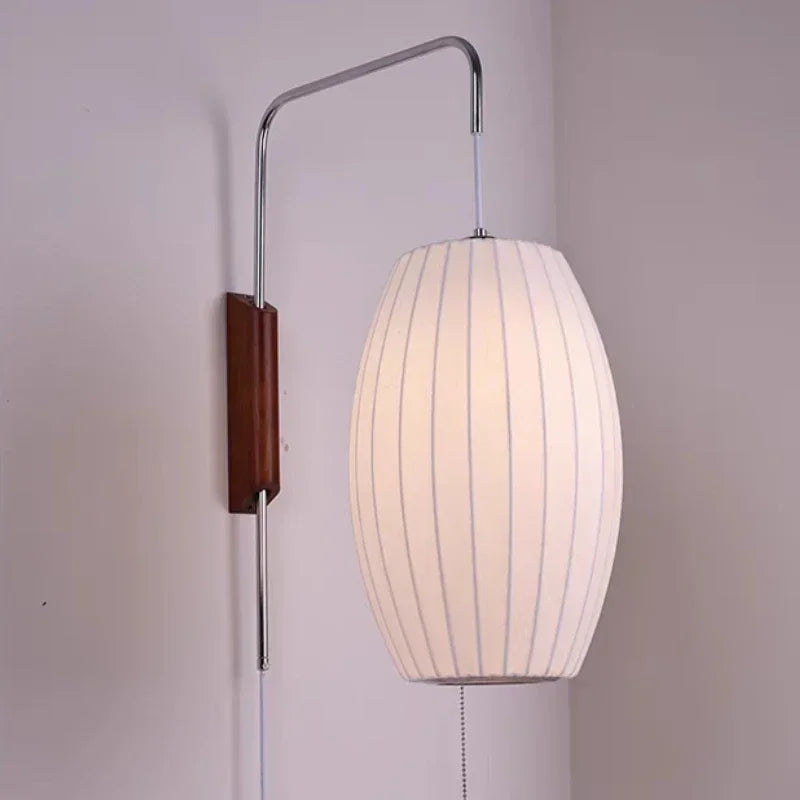 lampe murale moderne blanc bois rayures fixée mur câble électrique interrupteur cuisine chambre coucher