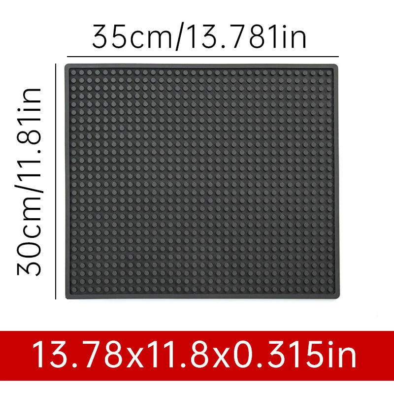 tapis bar noir perforé moderne antidérapant résistant chaleur drainage barista cocktail 45x30cm