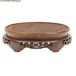 support plante bois naturel gravures artisanales traditionnel maison marron foncé