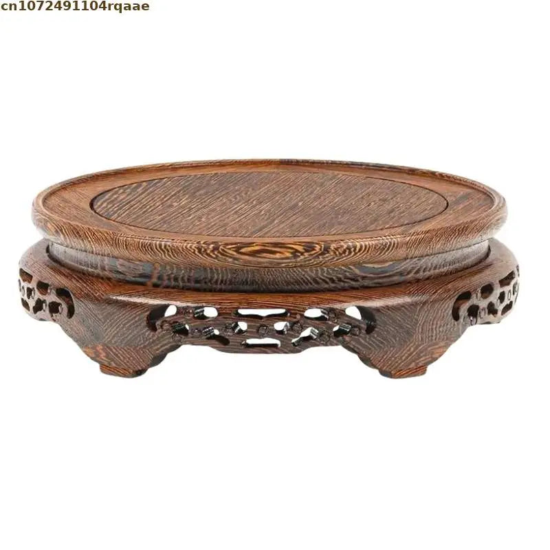 support plante bois naturel gravures artisanales traditionnel maison marron foncé