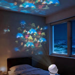 projecteur led rotatif thème marin poissons coraux lumière décoration salon blanc moderne