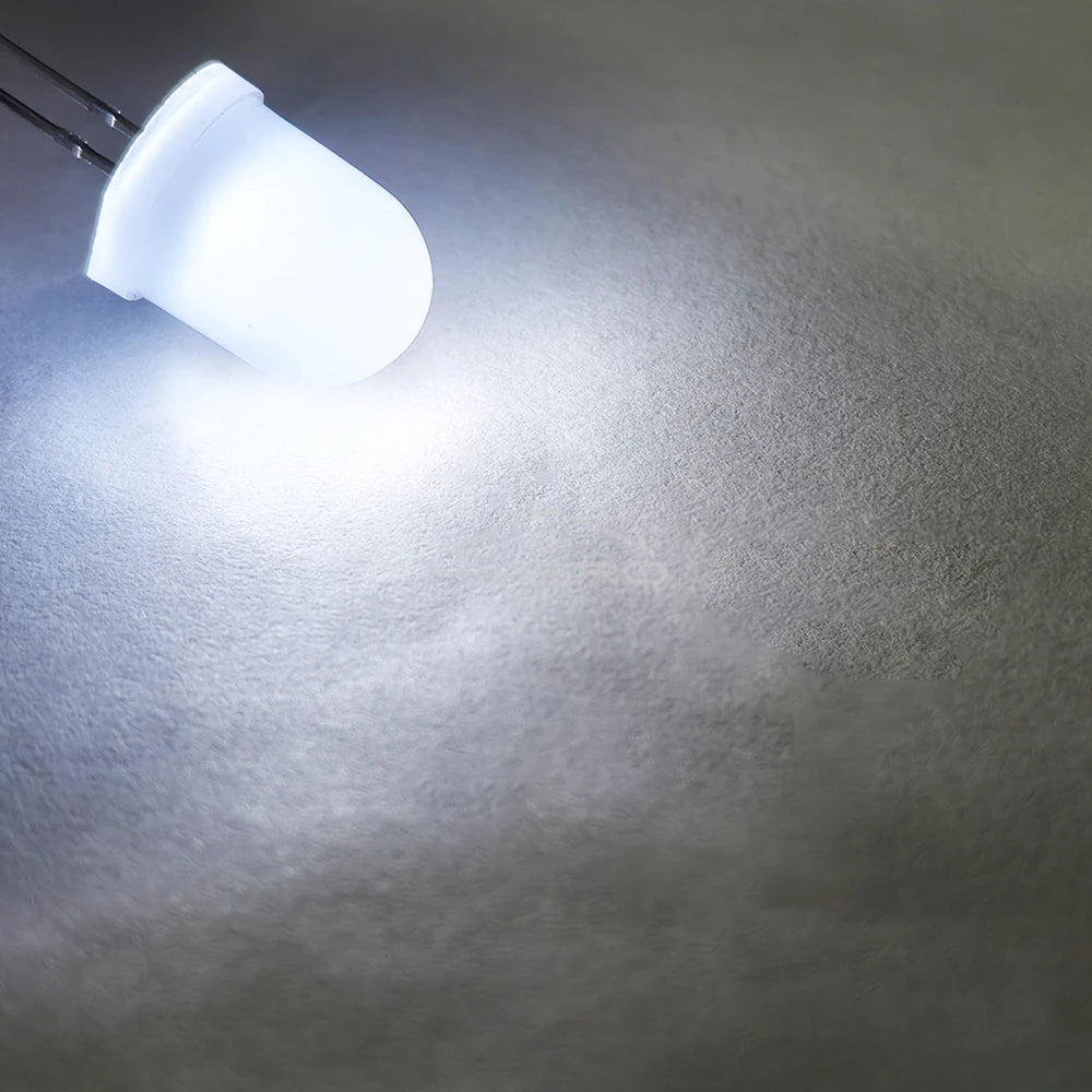 diodes led 10mm bleu vert rouge blanc chaud jaune diffuses ultra lumineuses decoration commercial