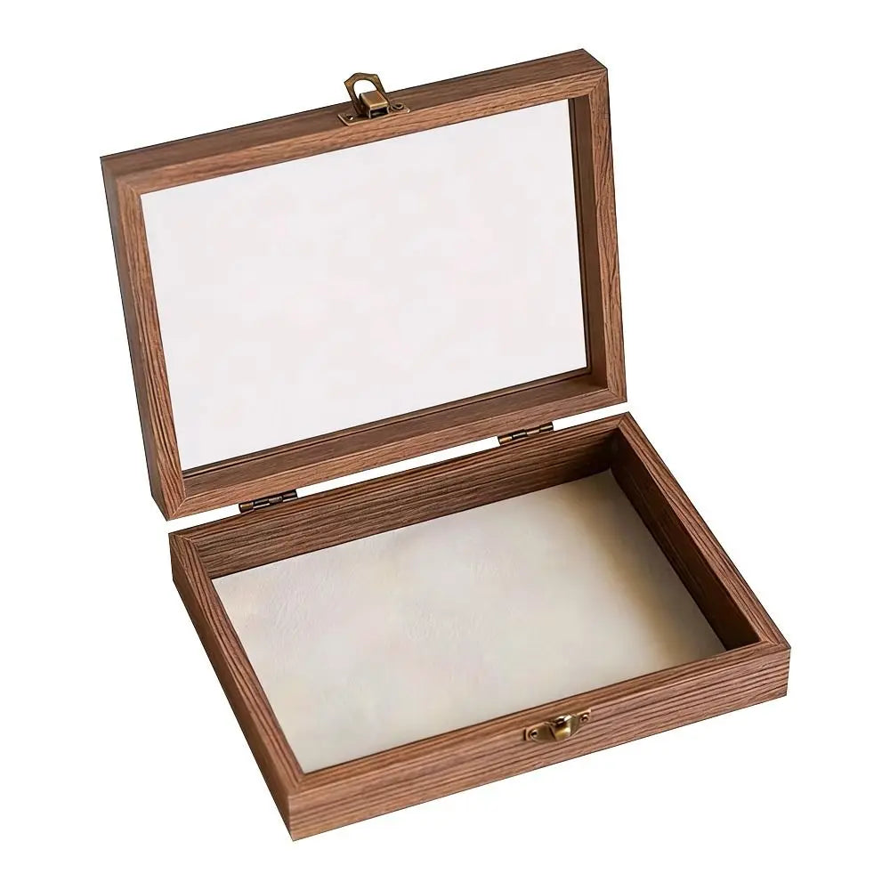 boîte bijoux bois marron compartiments velours transparente cadenas classique moderne