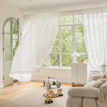 rideau polyester translucide motifs colorés moderne minimaliste maison