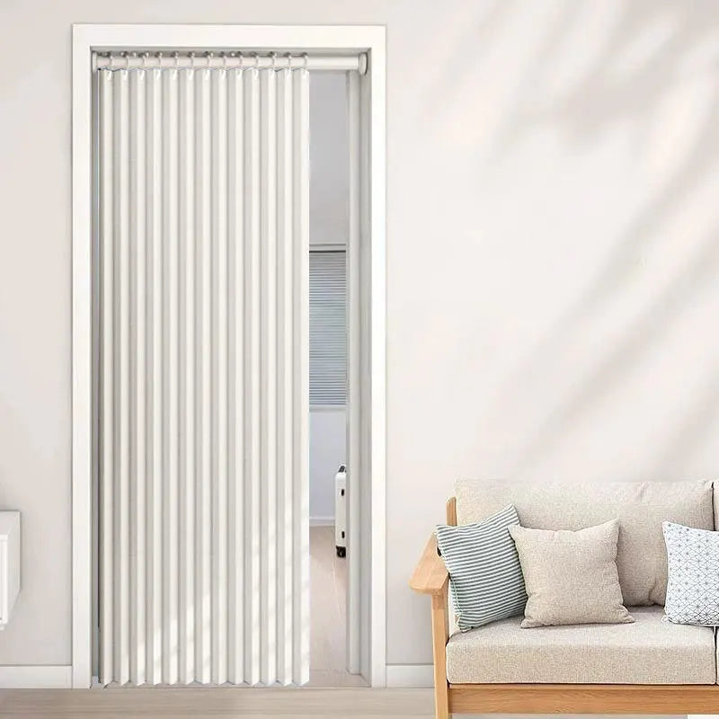 rideau plissé blanc bleu gris moderne polyester isolation thermique pliante accrochage facile chambre salon