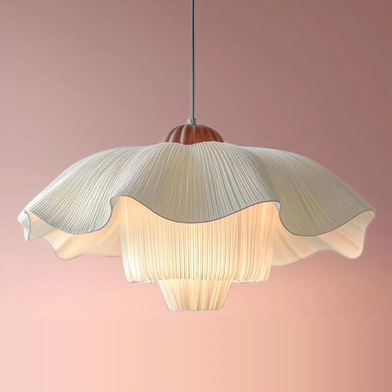 suspension lumineuse plissée moderne blanc beige 40cm 50cm 60cm lumière chaude lumière blanche chambre