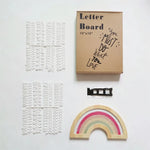 lettres bois arc ciel lettreboard moderne décoration festive planche messages messages colorés boîte rangement