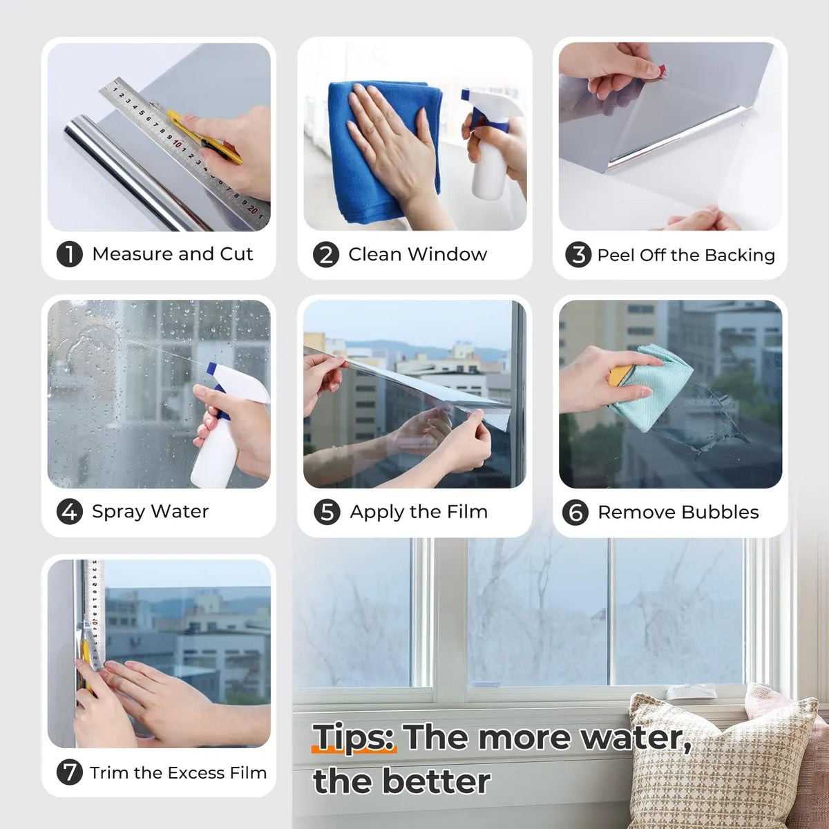 film confidentialité fenêtre effet miroir autocollant transparent protection uv isolation thermique décoratif moderne